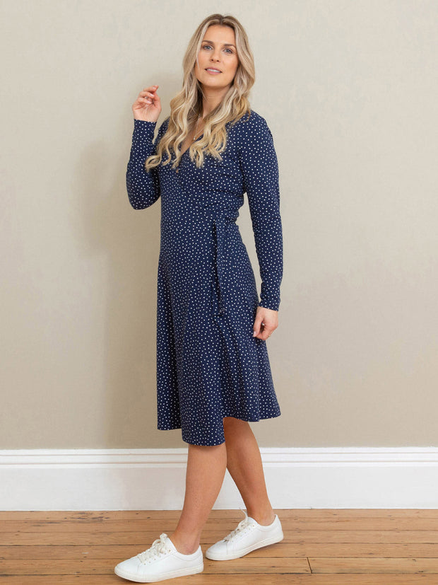 Highcliffe jersey wrap dress darling dot