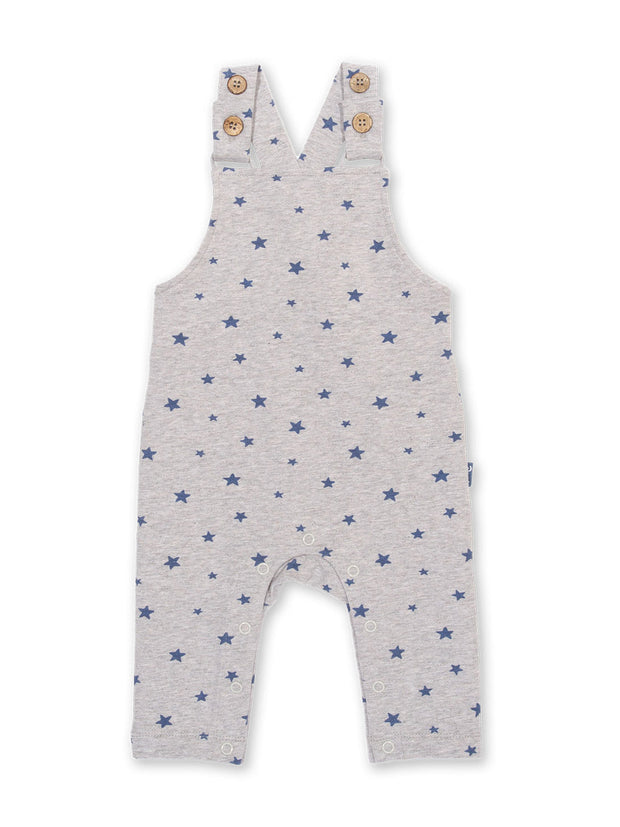 Kite - Baby organic cotton starry sky dungarees grey - Popper crotch opening