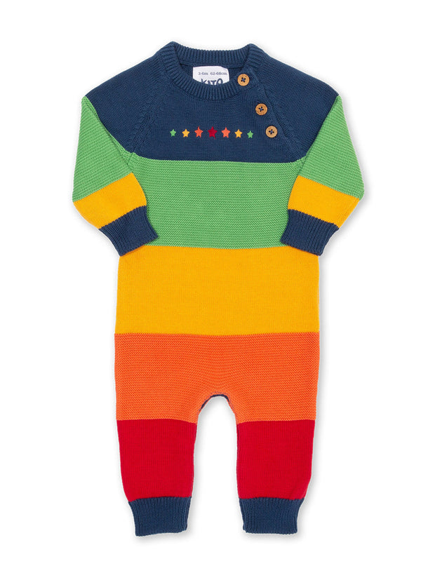 Kite - Baby organic cotton superstar knit romper rainbow - Embroidery detail - Popper crotch opening