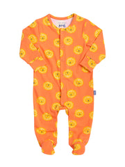 Kite - Baby organic cotton lionheart sleepsuit orange - Y-shaped popper opening