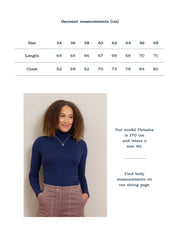 Peveril roll neck jersey top