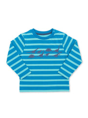 Kite - Boys organic cotton dino stroll t-shirt blue - Placement print - Long sleeved