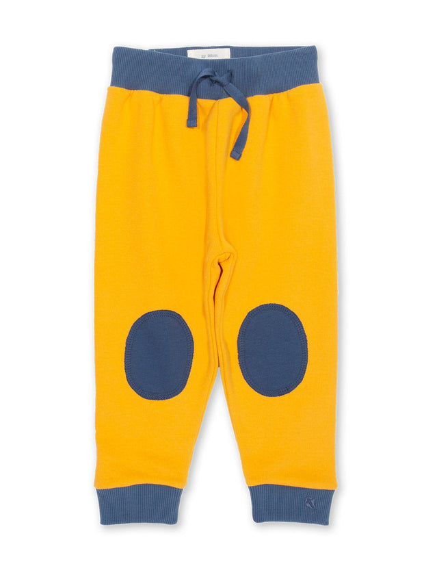 Kite - Boys organic cotton knee patch joggers yellow - Elasticated waistband