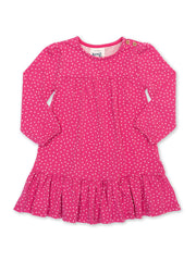 Kite - Girls organic cotton darling dot dress pink - Long sleeved