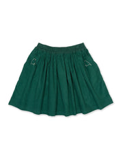 Kite - Girls organic cotton garden birds skirt green - Corduroy - Elasticated waistband