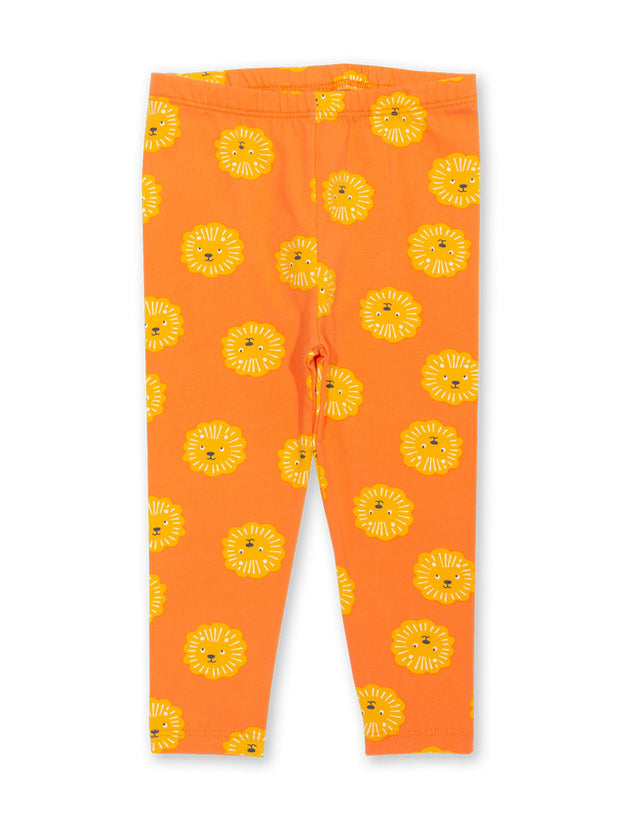 Kite - Boys organic cotton lionheart leggings orange - Elasticated waistband