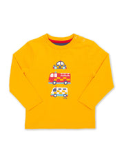 Kite - Boys organic cotton here to help t-shirt yellow - Placement print - Long sleeved