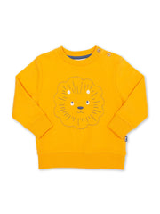 Kite - Boys organic cotton lionheart sweatshirt yellow - Embroidery design - Ribbed neckline