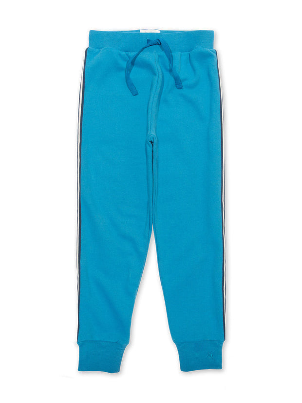 Kite - Boys organic cotton side stripe joggers blue - Elasticated waistband
