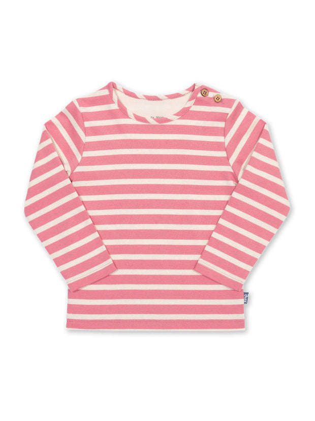 Kite - Girls organic cotton breton top pink - Long sleeved