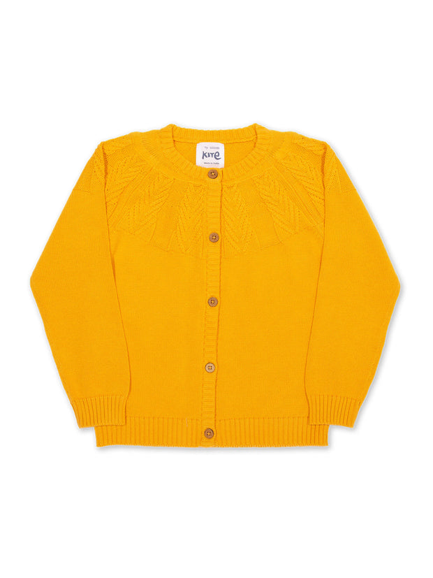 Kite - Girls organic cotton together cardi yellow - Midweight knitwear