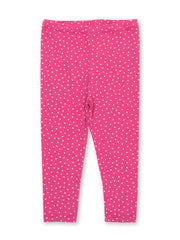 Kite - Girls organic cotton darling dot leggings pink - Elasticated waistband