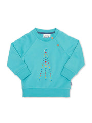 Kite - Boys organic cotton star boost sweatshirt blue - Embroidery design - Ribbed neckline