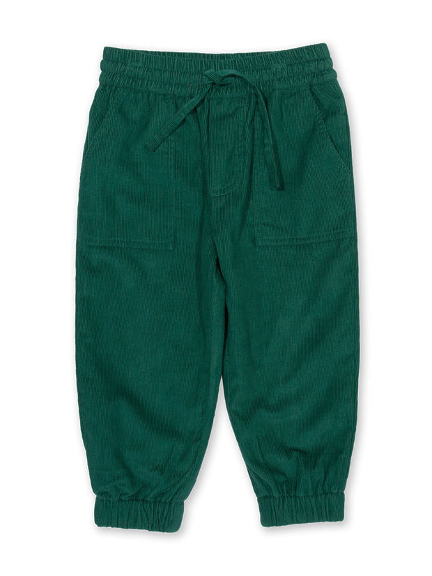 Kite - Boys organic cotton cosy cord pull ons green - Corduroy - Elasticated waistband