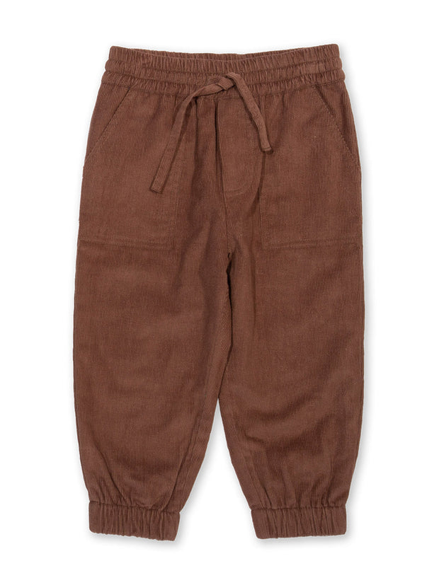 Kite - Boys organic cotton cosy cord pull ons mocha - Corduroy - Elasticated waistband
