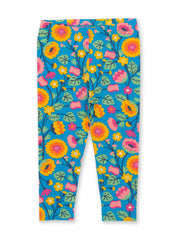 Kite - Girls organic cotton folk floral leggings - Elasticated waistband