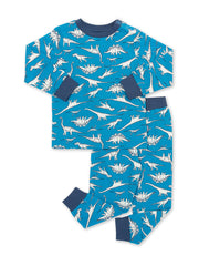 Kite - Boys organic cotton dino fan pyjamas blue - Two-piece set