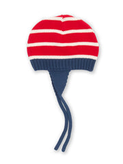 Kite - Baby organic cotton stripy knit hat red - Midweight knitwear