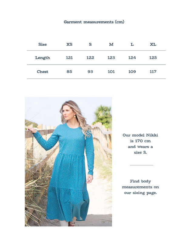 Flaghead tiered jersey dress