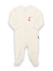 Kite - Baby organic cotton fox and dove waffle sleepsuit cream - Popper crotch and shoulder opening