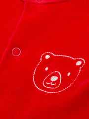 Mr Bear velvety sleepsuit