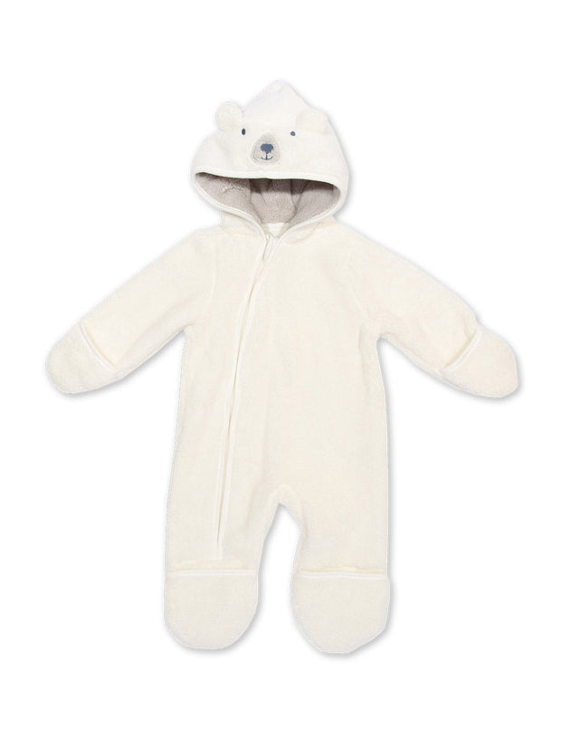 Kite - Baby  mr bear fleece onesie cream - Appliqué design - Zip through