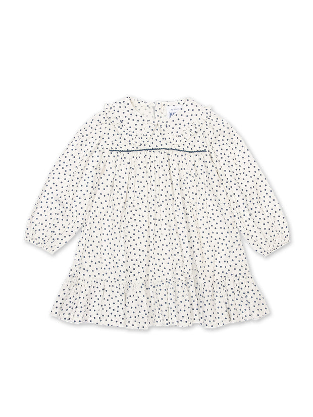 Kite - Girls organic cotton dolly collar dress cream - Long sleeved