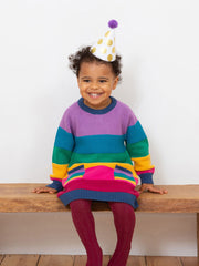 Rainbow knit dress