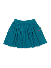 Kite - Girls organic cotton pocket skirt blue - Elasticated waistband