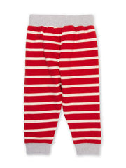 Stripy joggers red