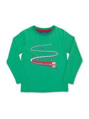 Kite - Boys organic cotton long loco t-shirt green - Placement print - Long sleeved