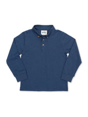 Kite - Boys organic cotton special polo shirt navy - Long sleeved