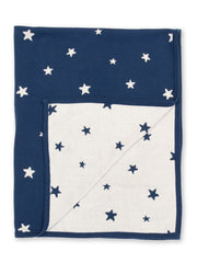 Starry knit blanket navy