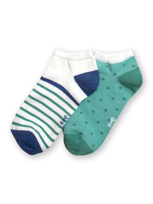 Spot and stripe trainer socks
