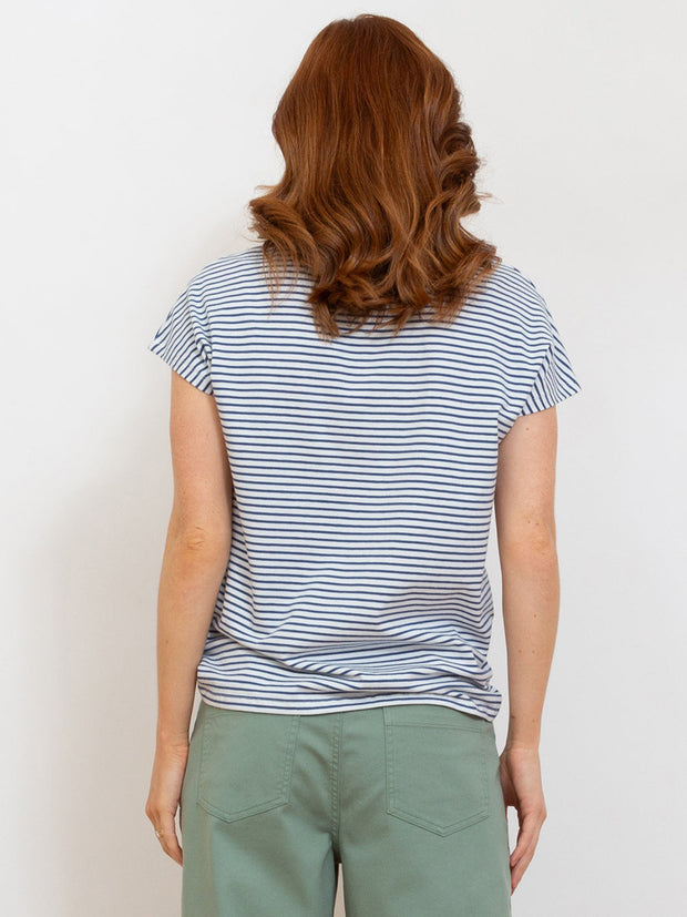 Coombe jersey top navy stripe