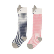 2 pack fox socks pink