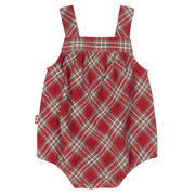 Baby in check bubble romper set