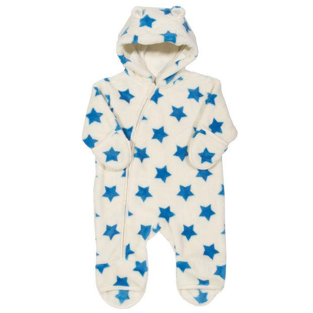 Baby in star fleece onesie