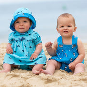 Baby in seahorse bubble romper