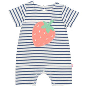 Baby in strawberry romper