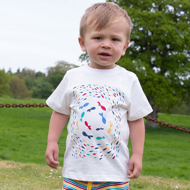 Boy in fishy fishy t-shirt