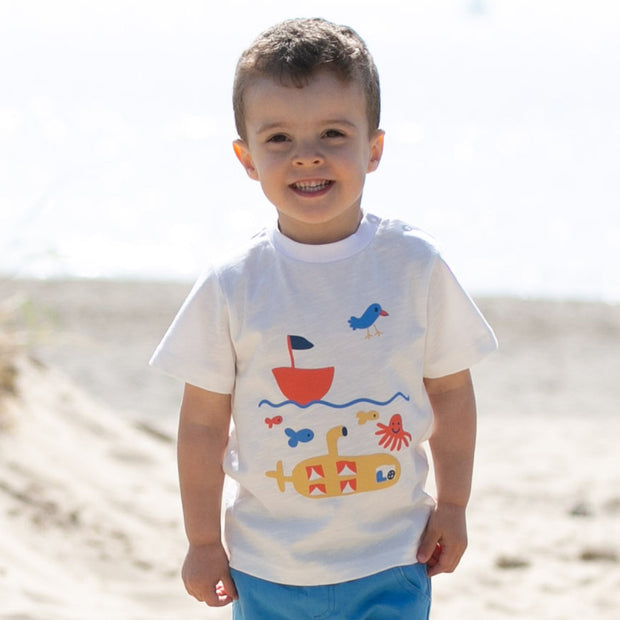 Boy in ocean t-shirt