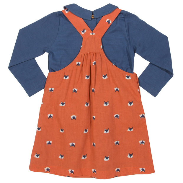 Girl in foxy pinafore set