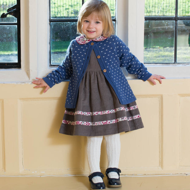 Girl in snow spot cardi