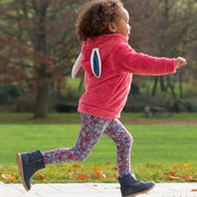 Girl in happy hare fleece pink