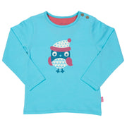 Girl in owl t-shirt