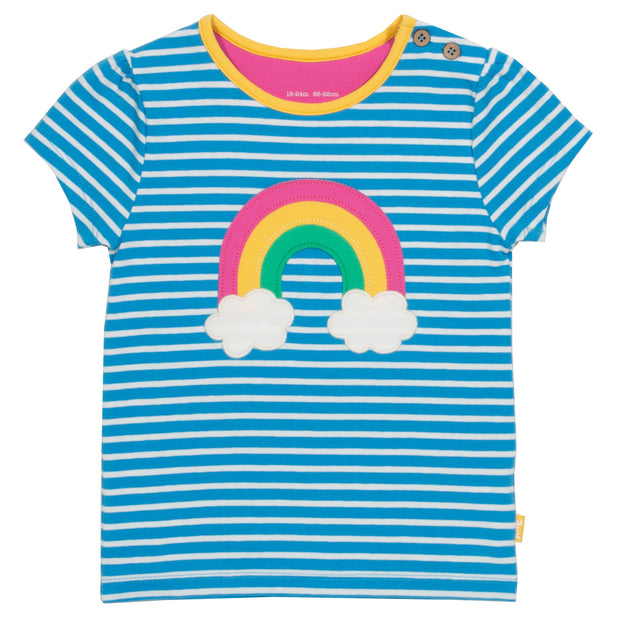 Girl in rainbow t-shirt