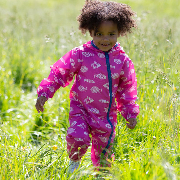 Girl in puddlepack suit