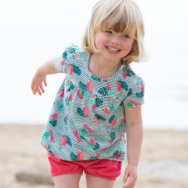 Girl in bubble shorts